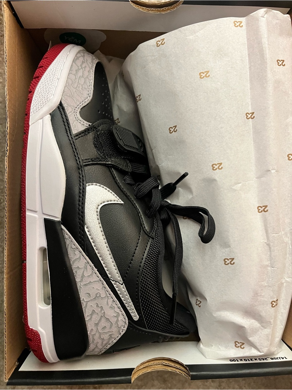 Nike Air Jordan legacy 312 low - black, metallic silver, gym red